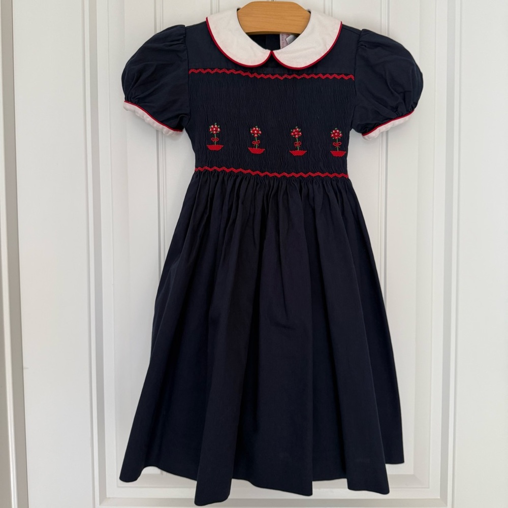 Emily Lacy Girls Flower Smocked Dress